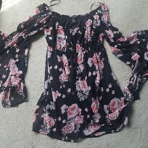 Forever 21 Floral Dress with Bell Sleeves
